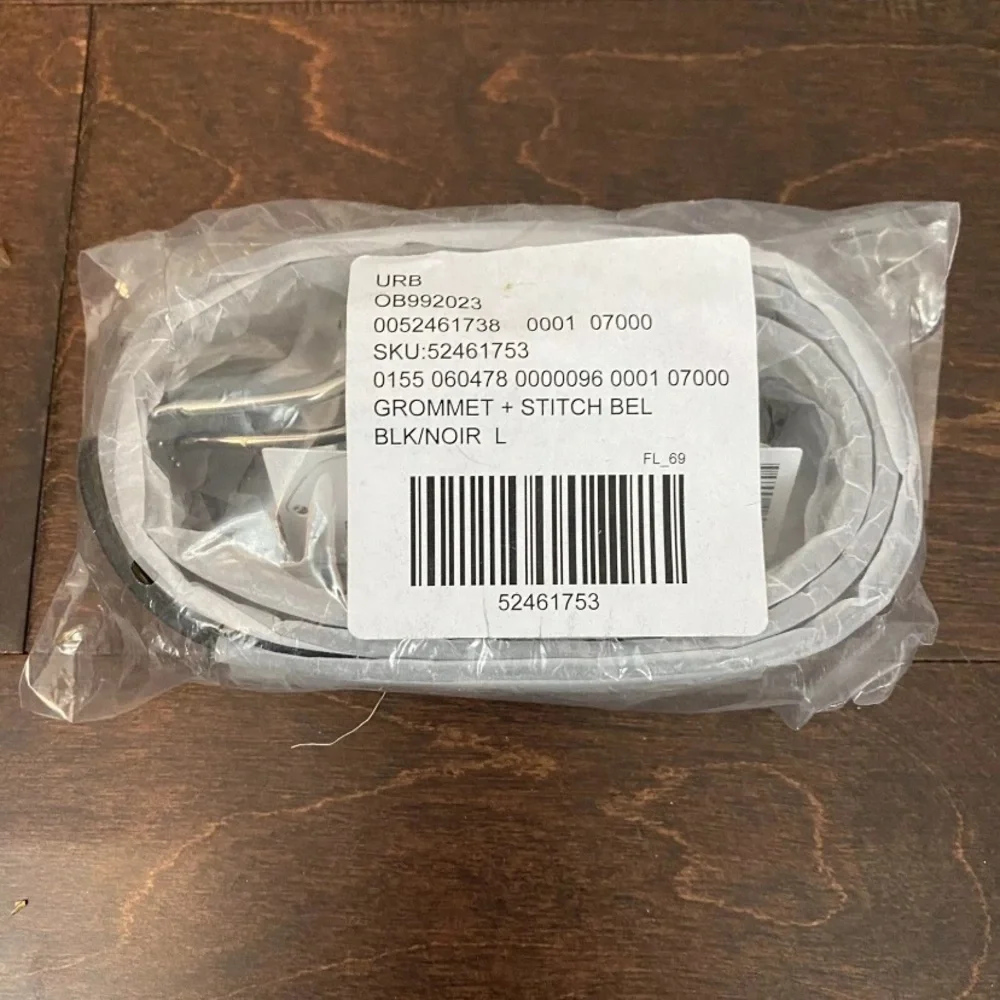 Urban Outfitters Stitched Black Grommet Belt
